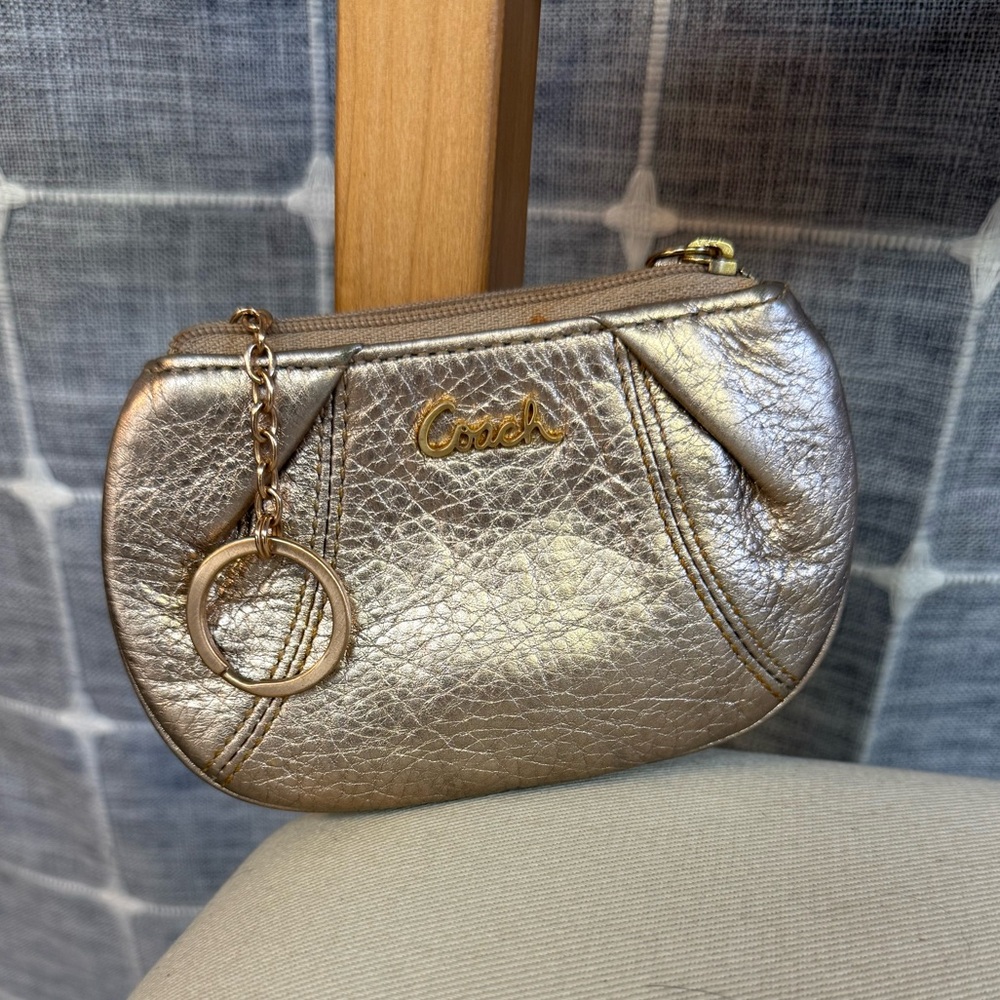 Coach change purse rose gold